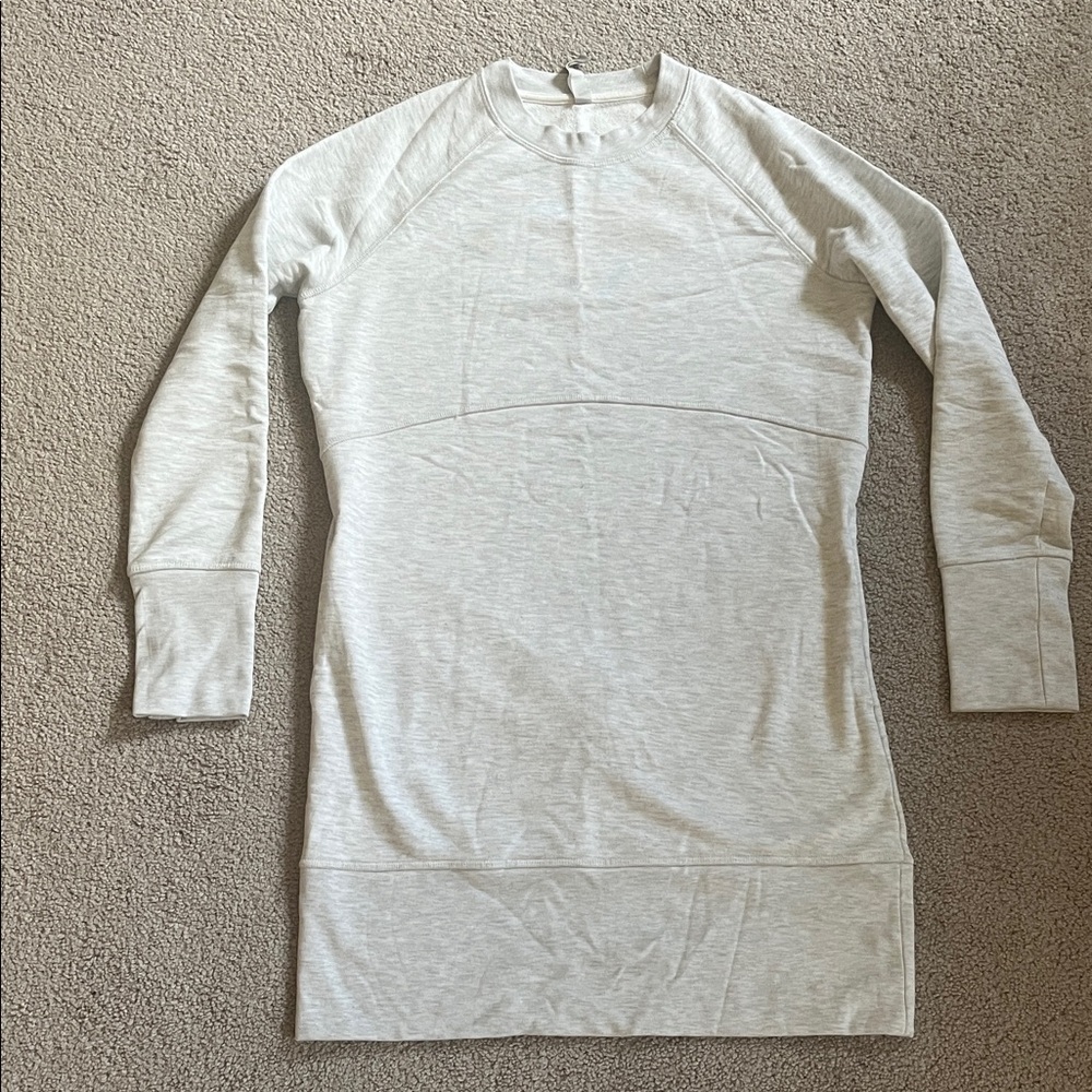 Athleta Light Gray Crewneck Sweatshirt Dress